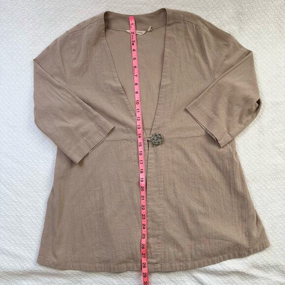 Soft Surroundings Benedetta Cotton Blend One-Button Top Beige Size PL - Picture 4 of 7